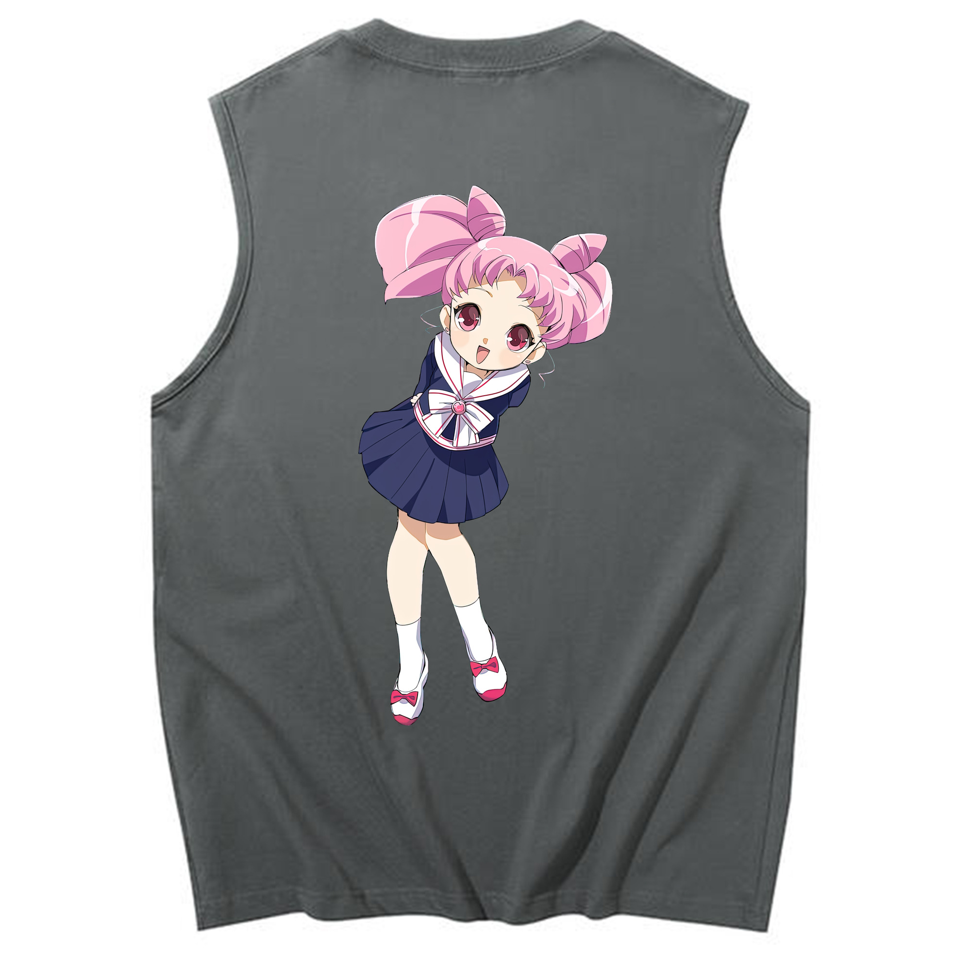 （画像用） 美少女戦士セーラームーン ちびうさ Sailor Moon Chibiusa Tsukino Usagi Small Lady Serenity コットン100％タンクトップ（背面プリント）
